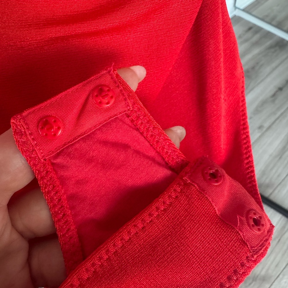 FREE PEOPLE Red Cowl Neckline Bodysuite - Picture 7 of 13